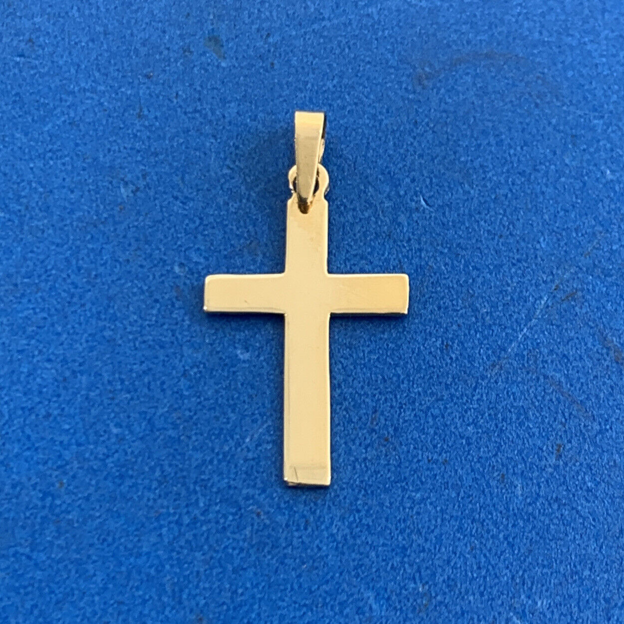 Minimalist 14K Yellow Gold Polished Cross Religious Easter Communion Pendant