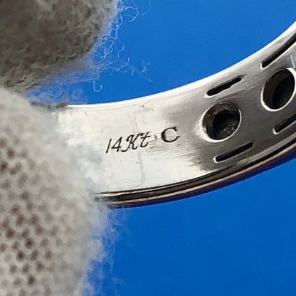 Neil Lane 14K White Gold Black Diamond Sz 8.75 Unisex Wedding Bridal Band Ring