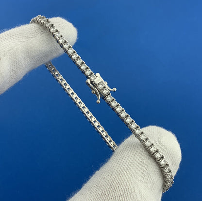 Designer SW 925 Sterling Silver Round Cubic Zirconia Statement Tennis Bracelet