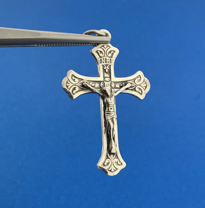 Vintage Designer PTC 925 Sterling Silver Religious Communion Cross Pendant
