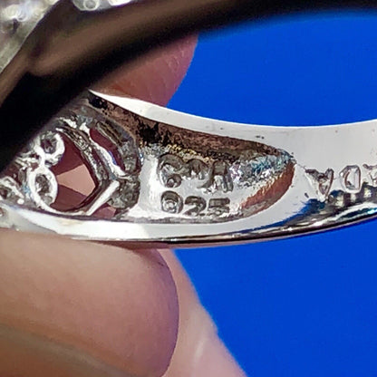 Designer CaA 925 Sterling Silver London Blue Topaz Diamond Engagement Ring