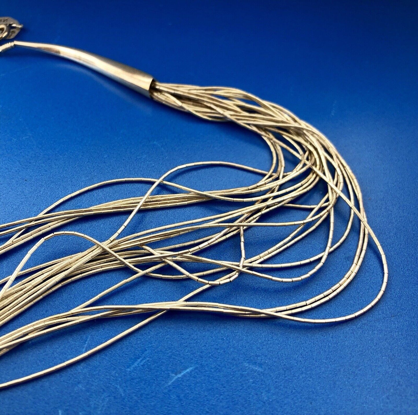 Carolyn Pollack CP Navajo 925 Sterling Silver 20 Strand Liquid Silver Necklace