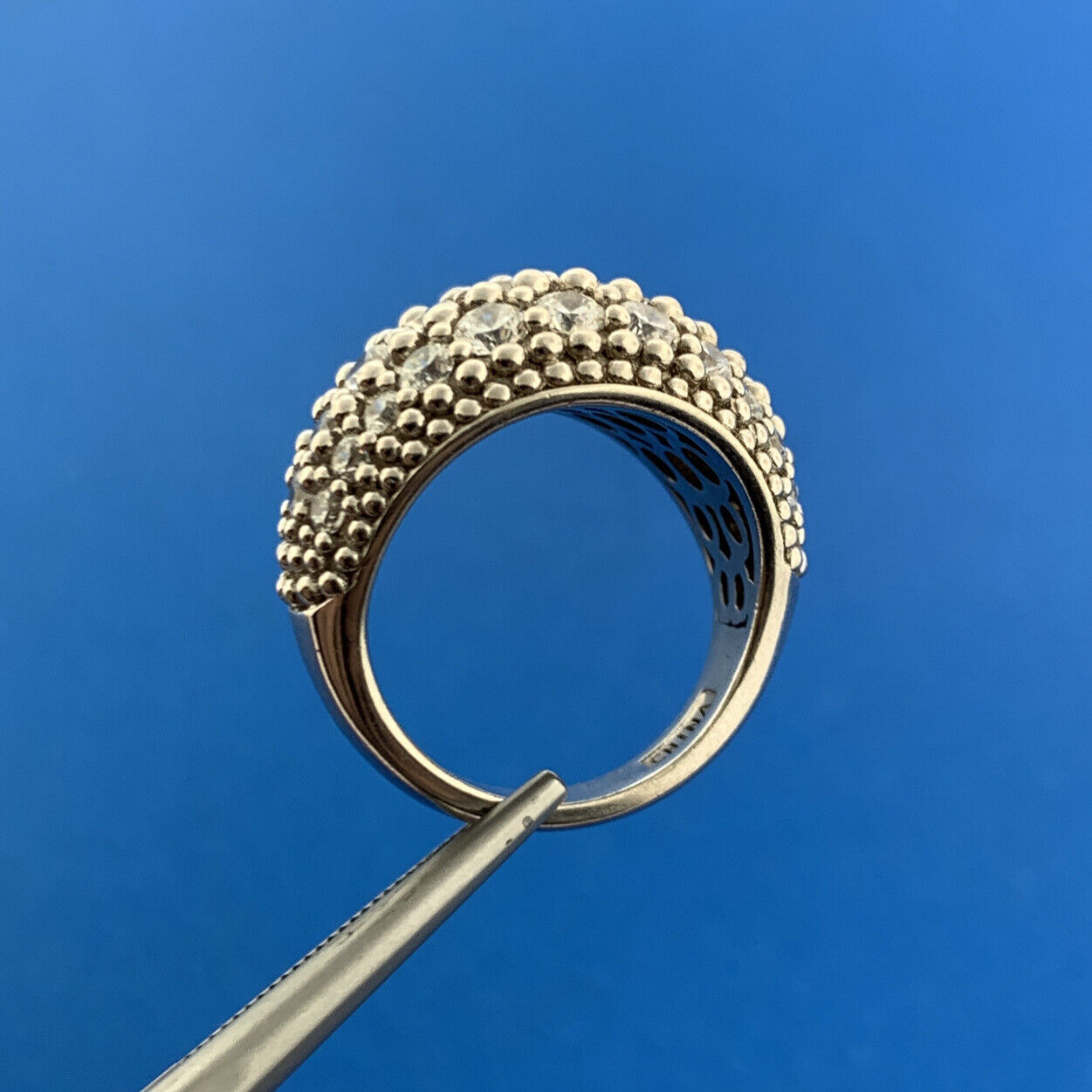 Silpada 925 Sterling Silver Cubic Zirconia CZ Sparkling Statement Dome Ring