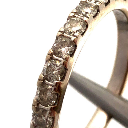 Designer 14K White Gold Round Diamond Wedding Anniversary Stackable Band Ring