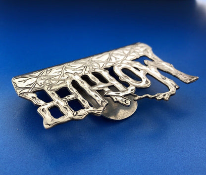 Art Nouveau Paye & Baker Silver Plate Gothic MOTHER Birds Trees Theme Money Clip