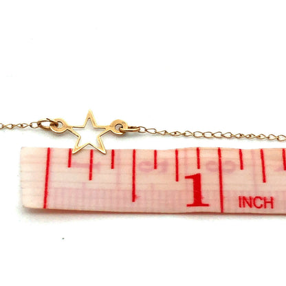 14K Yellow Gold Cutout Star Station Chain Necklace