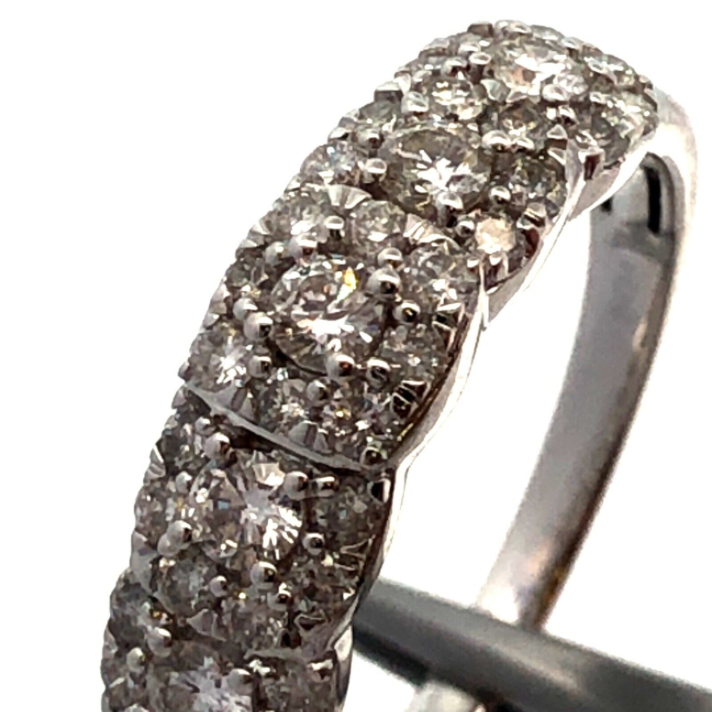 Designer UD 14K White Gold Diamond Halo Cluster Wedding Anniversary Band Ring