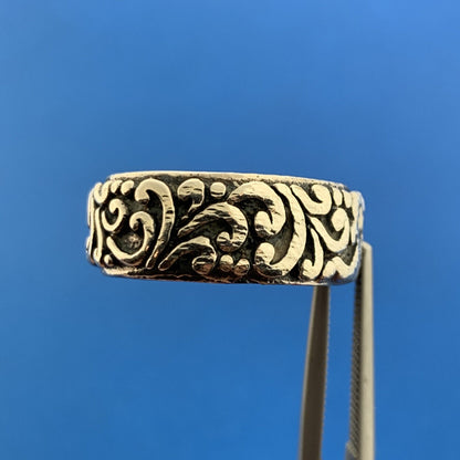 Vintage Sterling Silver Garnet Solitaire Vine Scroll January Anniversary Ring