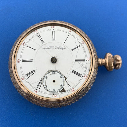 Antique American Waltham Watch Company Gold Filled Open Face Pocket Watch Parts