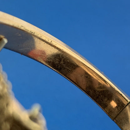 Antique Victoria Gold Filled Floral Etched Textured Hinged Bangle Bracelet