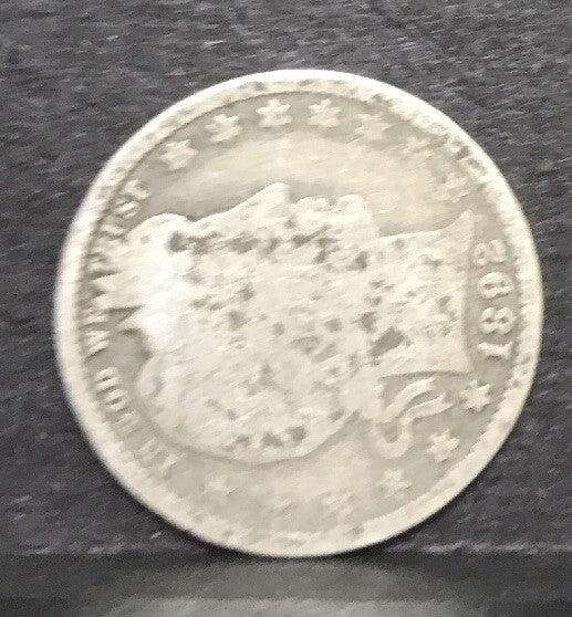 1892 P Silver Barber Quarter Better Key Date Philadelphia Coin Rare Scarce