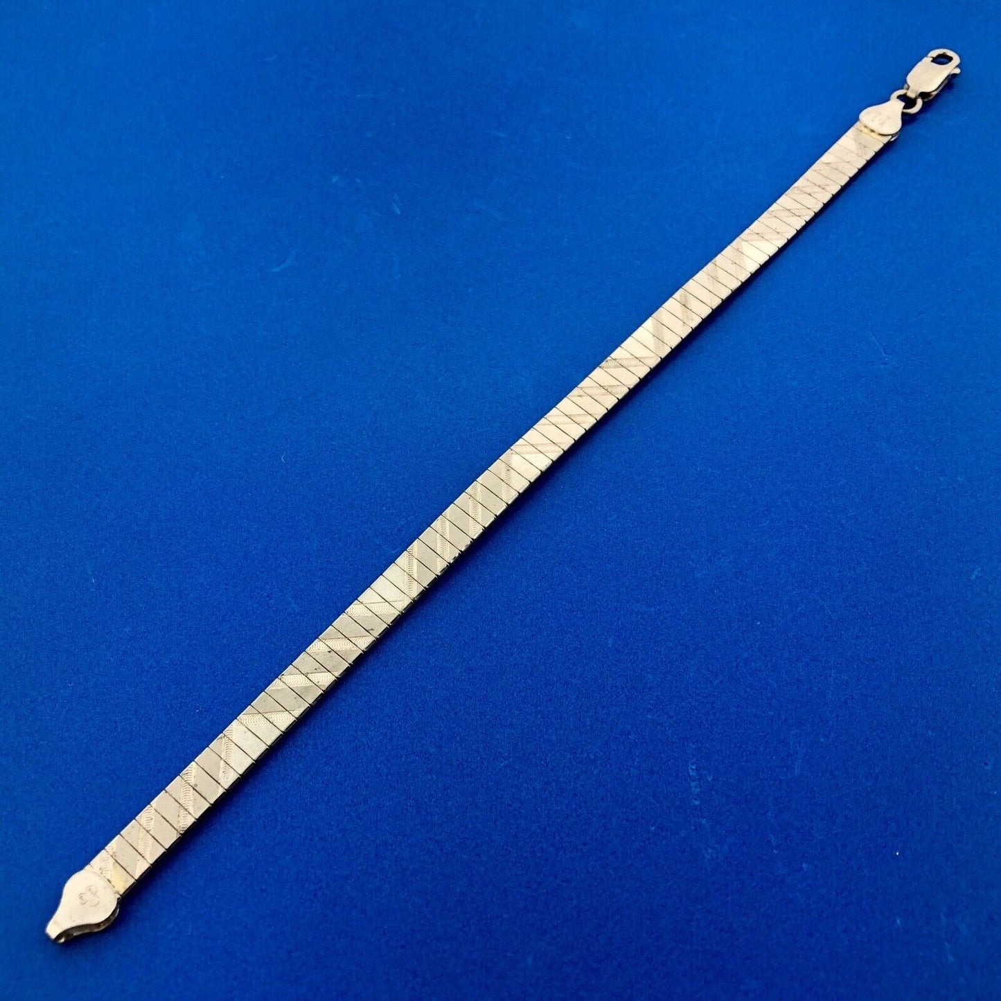 Vintage IBB Italy 925 Sterling Silver Polished Florentine Geometric Bracelet