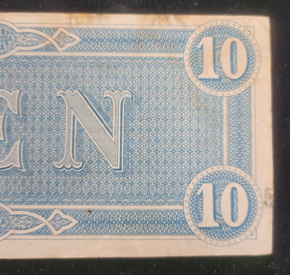 1864 $10 Richmond, VA Confederate States of America Obsolete Currency Bank Note