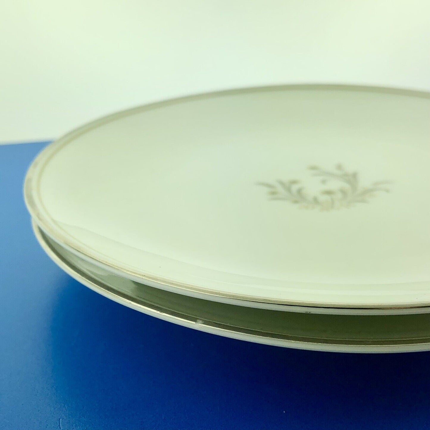 Retired Noritake Ardis China 6 3/8" Platinum Tab Bread Butter Plate TWO Pc Set