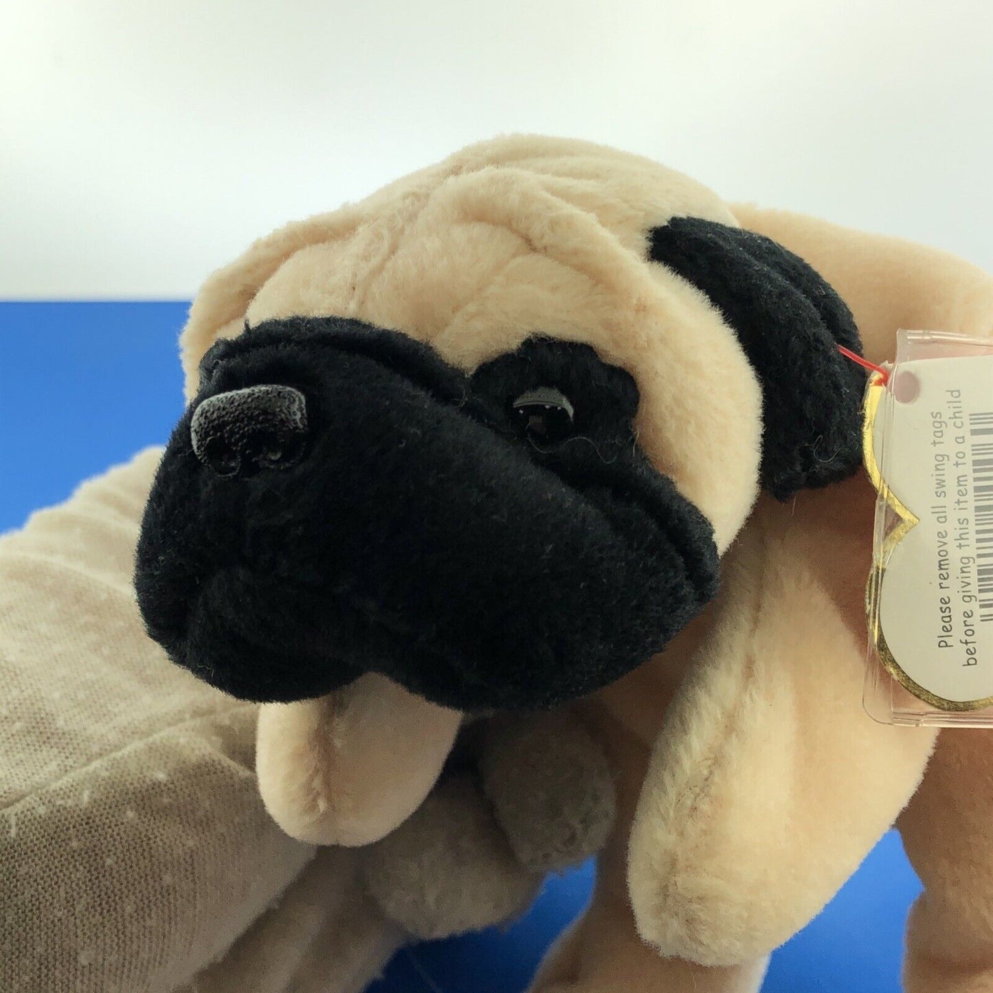 1996 TY Beanie Baby Pugsly The Pug Dog Near Mint Condition Retired - 4106