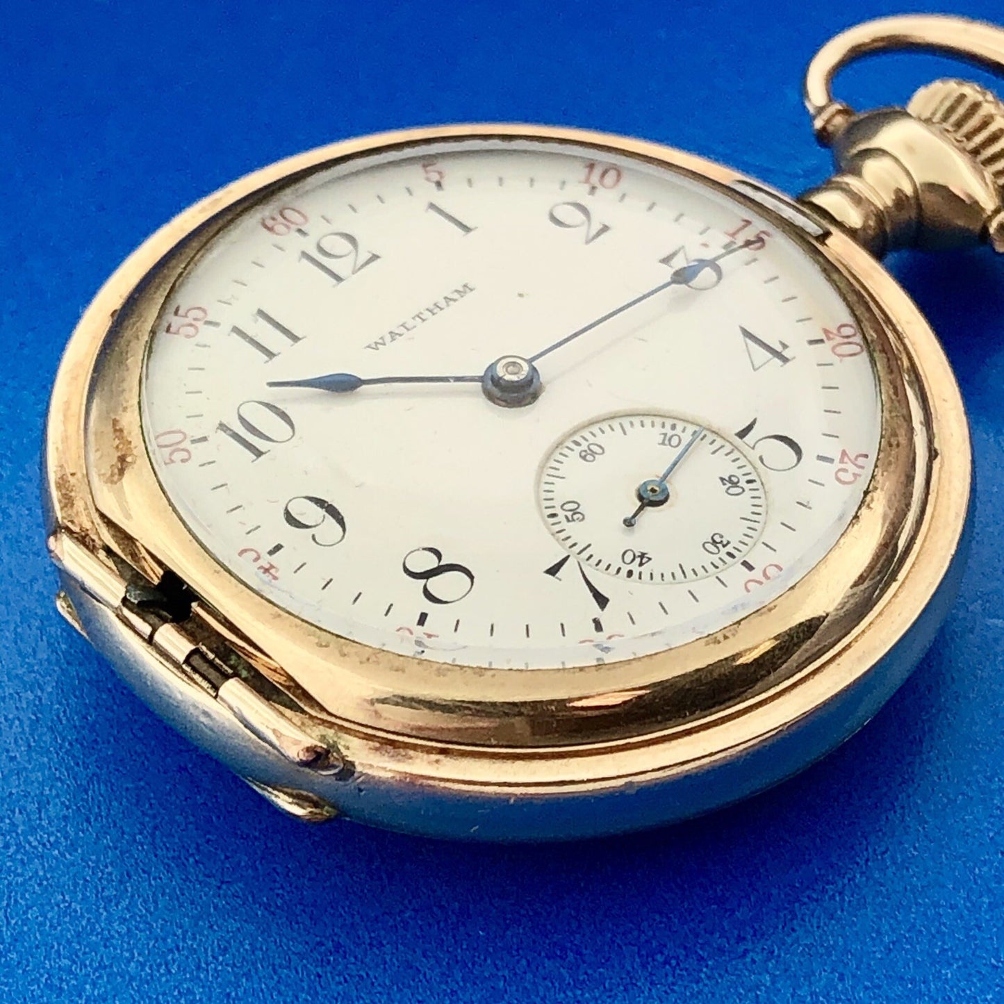 Vintage 1909 Waltham 15j Grade 165 Pocket Watch Gold Filled Case