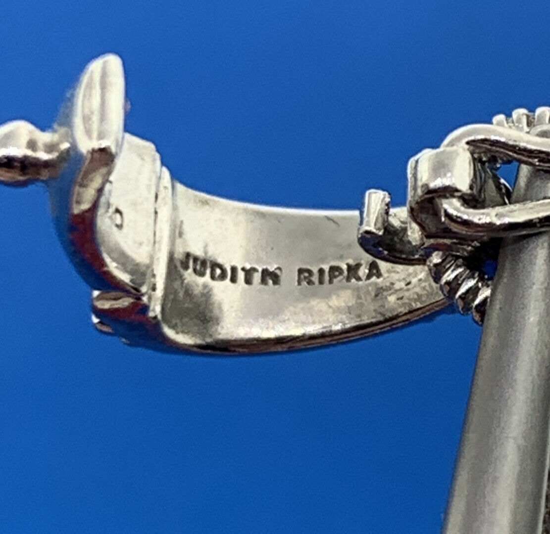 Judith Ripka 925 Sterling Silver Citrine Diamonique CZ Floral Enhancer Pendant