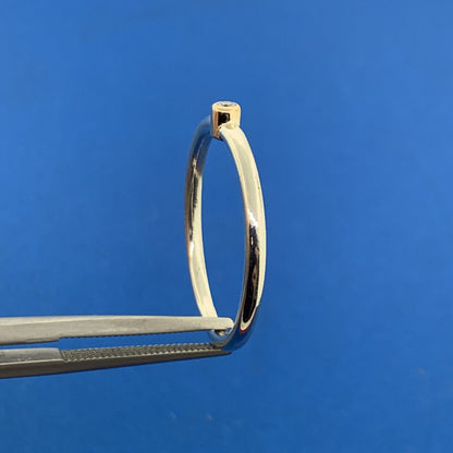 Sterling Silver 925 Diamond Solitaire Stackable Band Size 10.25 Ring