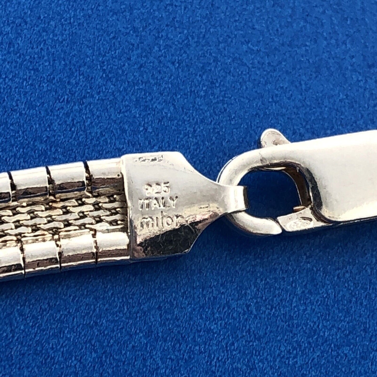 Classic Milor Italy Sterling Silver 925 Omega Snake Wide Choker Necklace