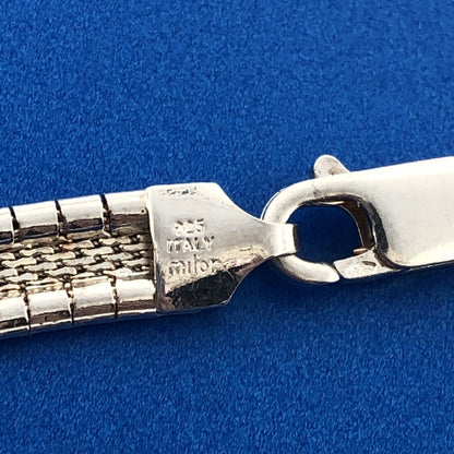 Classic Milor Italy Sterling Silver 925 Omega Snake Wide Choker Necklace