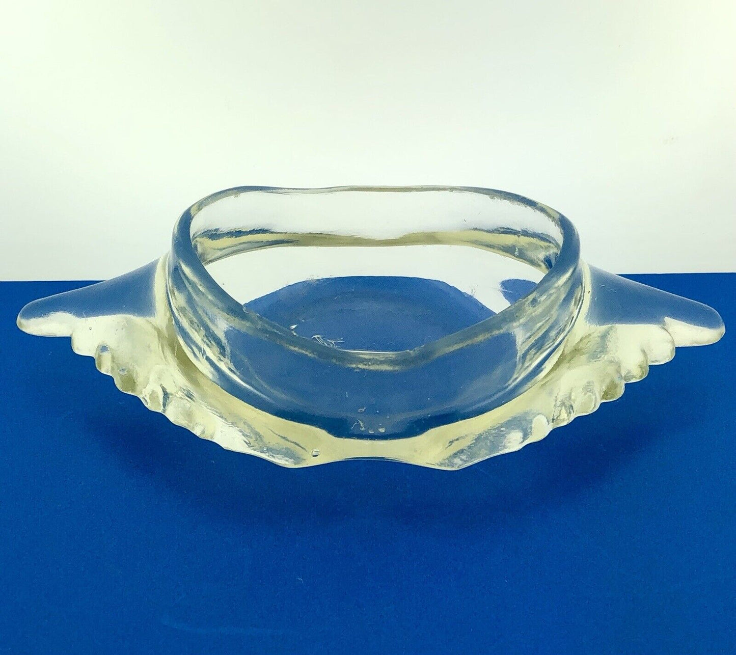 Mid Century Glass Bake Patent 124842 Clear Glass Stuffed Crab Mold Dish