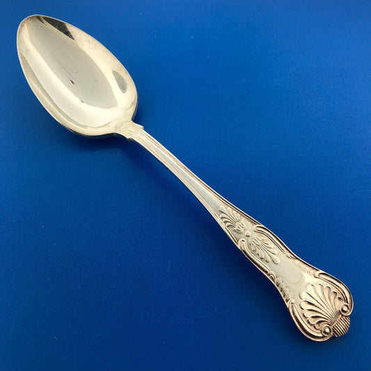 DJ Silver Plate Kings Pattern Oval Table Serving Spoon