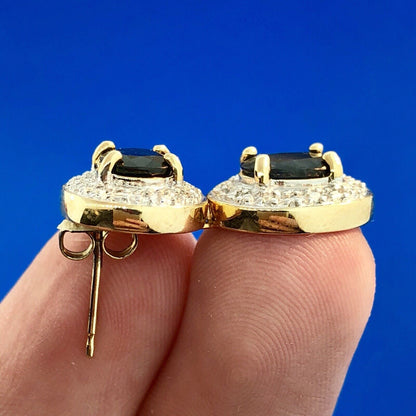 Designer 925 Sterling Silver Vermeil Sapphire Two Tone Double Drop Earrings
