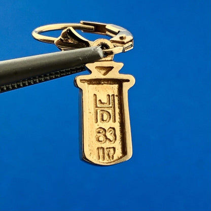 Retro Designer 14K Yellow Gold Rectangle Cabochon Opal Dangle LeverBack Earrings