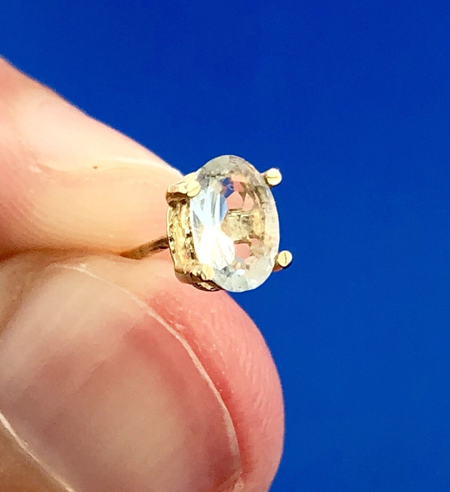 Designer 14K Yellow Gold Oval Aquamarine March Occasion Sweetheart Stud Earrings