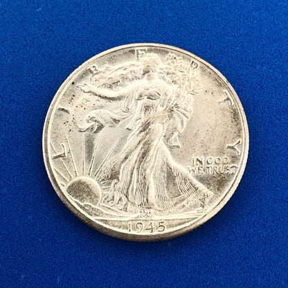 1945 D Silver Walking Liberty Half Dollar Better Key Denver Mint Coin GEM BU