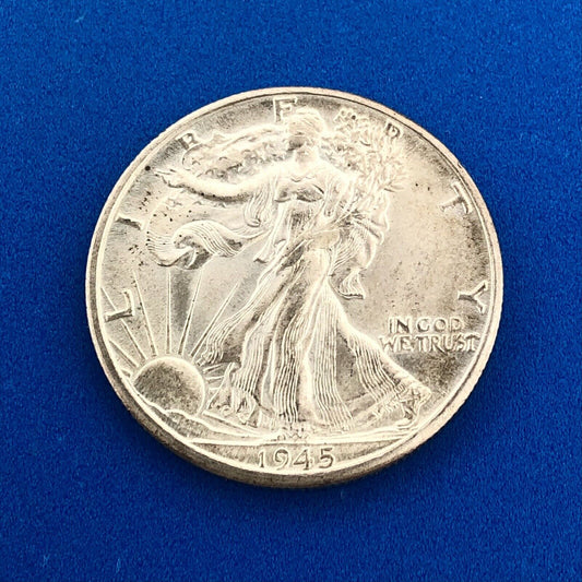 1945 D Silver Walking Liberty Half Dollar Better Key Denver Mint Coin GEM BU