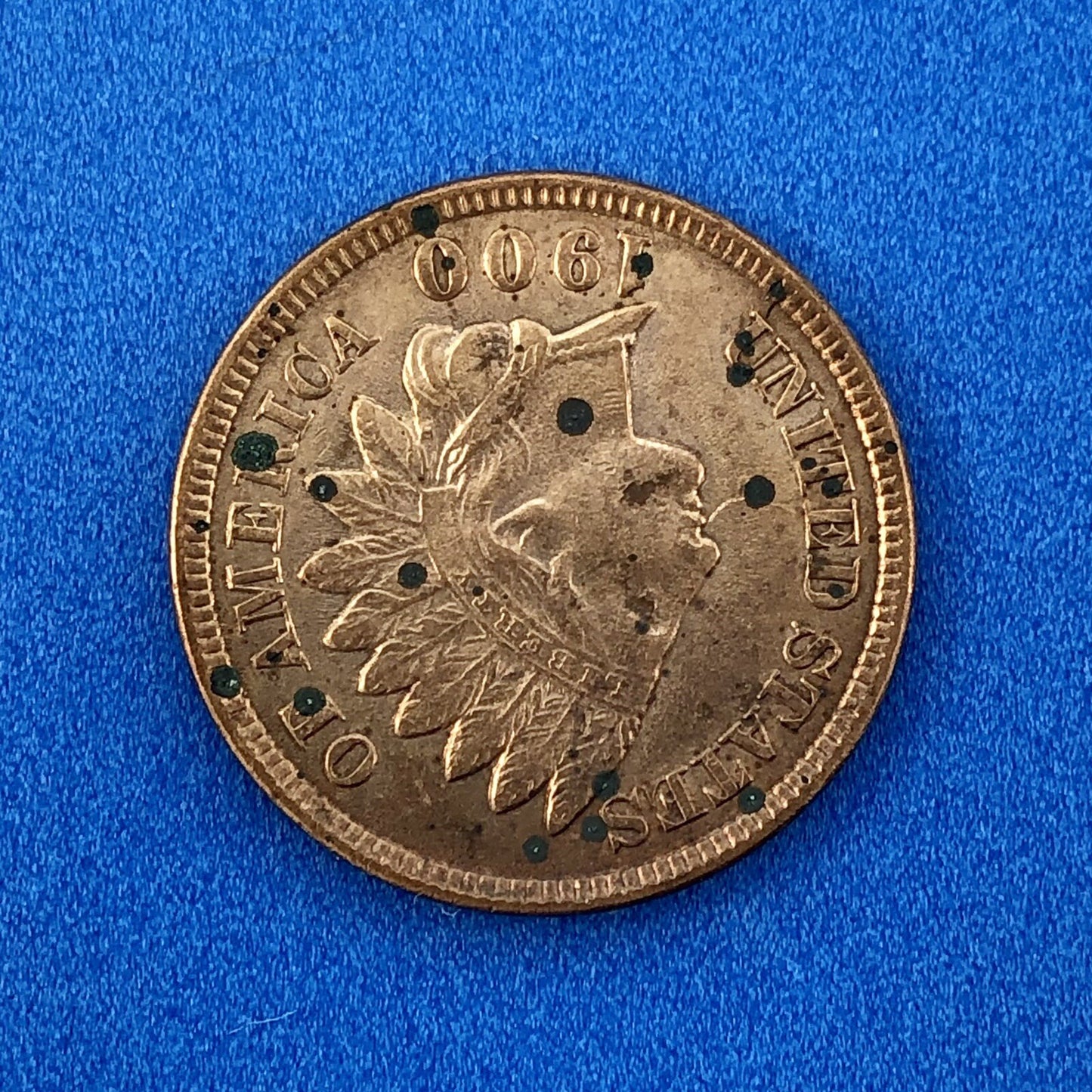 1900 P Indian Head One Cent Penny Type 3 Bronze Better Key Philadelphia BU DET