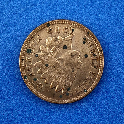 1900 P Indian Head One Cent Penny Type 3 Bronze Better Key Philadelphia BU DET