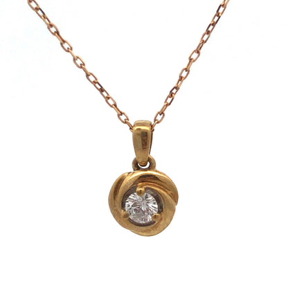 Kay Jewelers IKS 10K Yellow Gold Round Diamond Solitaire Pendant Necklace