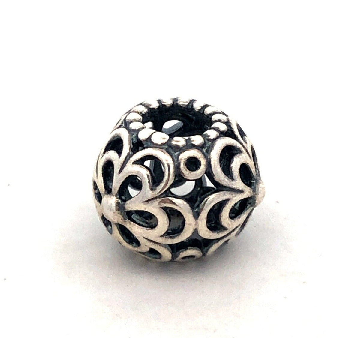 PANDORA 925 Sterling Silver Flower Picking Daisies 790965 Ball Slide Bead Charm