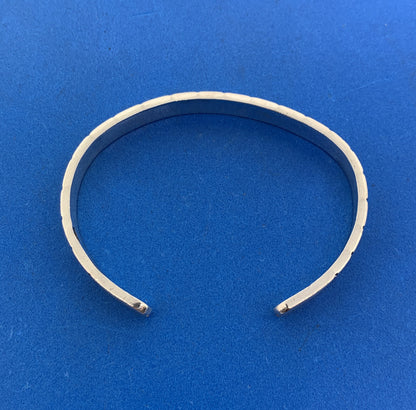 Vintage Mexico 925 Sterling Silver Intricate Hand Cut Design Cuff Bracelet