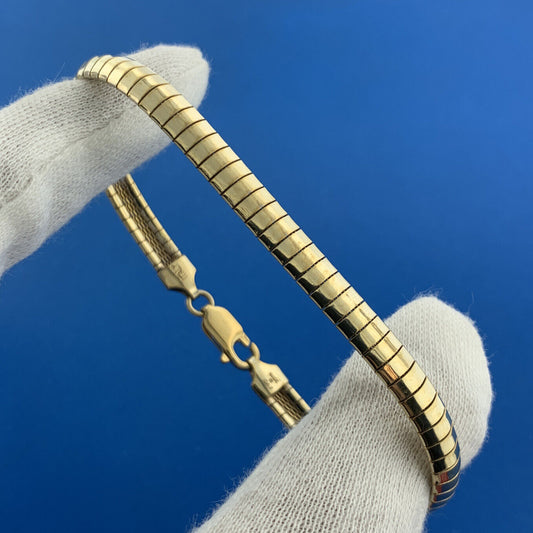 Designer Milor 925 Sterling Silver Vermeil Gold Tone Snake Chain Link Bracelet