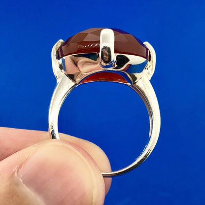 Designer Whitney Kelly WK 925 Sterling Silver Carnelian Solitaire Statement Ring