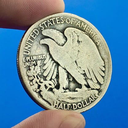 1917 S Reverse Silver Walking Liberty Half Dollar 50c Better Key San Fran Coin