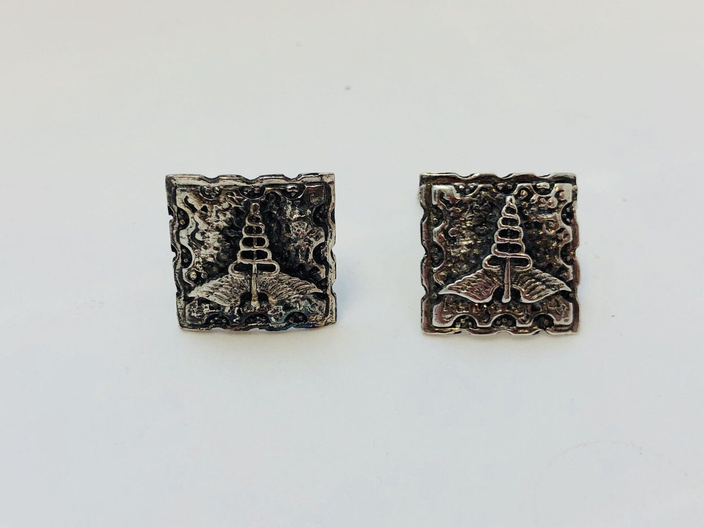 Vintage Sterling Silver Fenwick & Sailors Cadueces Doctor Medical Cuff Links