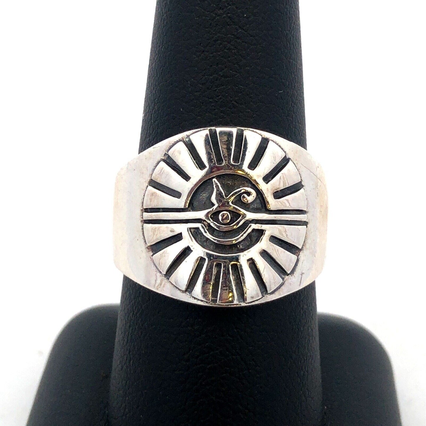 925 Sterling Silver Eye Of Providence Seeing Eye Sunbeam Statement Ring