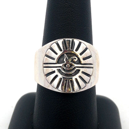 925 Sterling Silver Eye Of Providence Seeing Eye Sunbeam Statement Ring