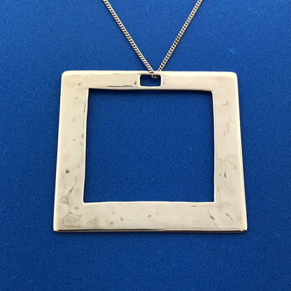 Robert Lee Morris Studio Sterling Silver 925 Open Square Frame 18" Necklace