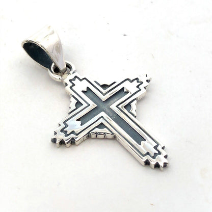 Vintage Taxco Mexico 925 Sterling Silver Textured Cross Pendant