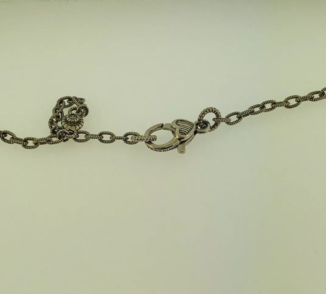 Judith Ripka Sterling Silver 925 Diamonique CZ Enhancer Pendant Station Necklace