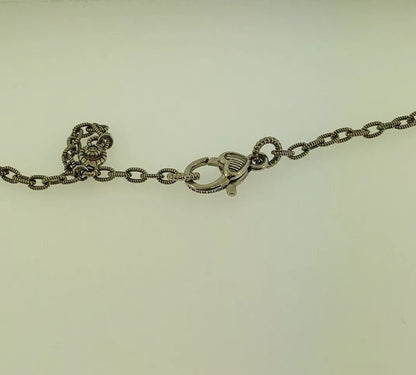 Judith Ripka Sterling Silver 925 Diamonique CZ Enhancer Pendant Station Necklace