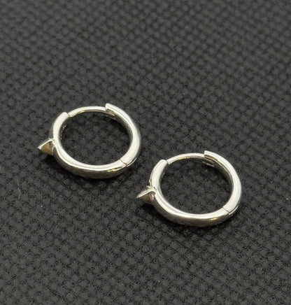 Designer Kendra Scott 925 Sterling Silver Polished Spiked Huggie Hoop Earrings