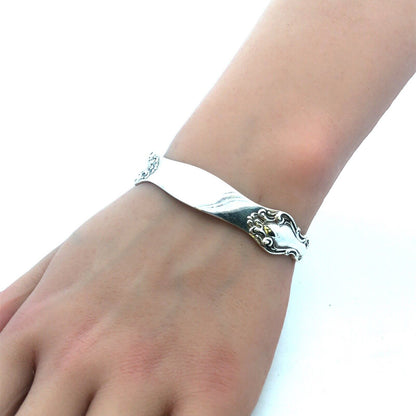 Vintage Reed & Barton 925 Sterling Silver Spoon Handle Open Cuff Bracelet