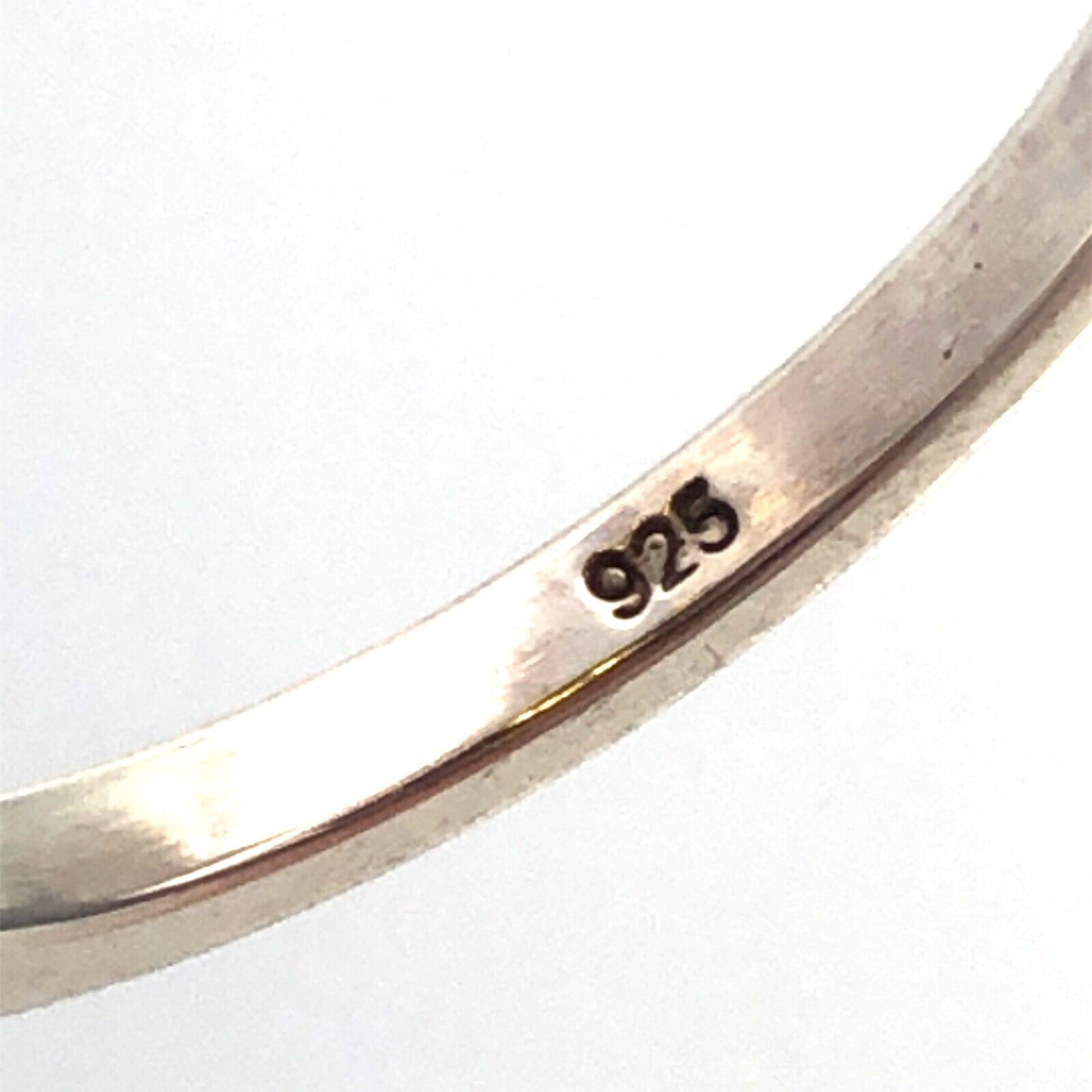 Estate 925 Sterling Silver Oval Orange Tourmaline Bezel Solitaire Ring