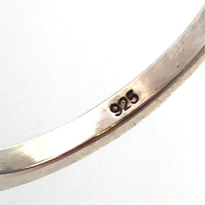 Estate 925 Sterling Silver Oval Orange Tourmaline Bezel Solitaire Ring